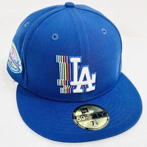 New‎ Era Los Angeles Dodgers Rainbow Stadium 59FIFTY Fitted Hat Cap 7 1/8 Blue